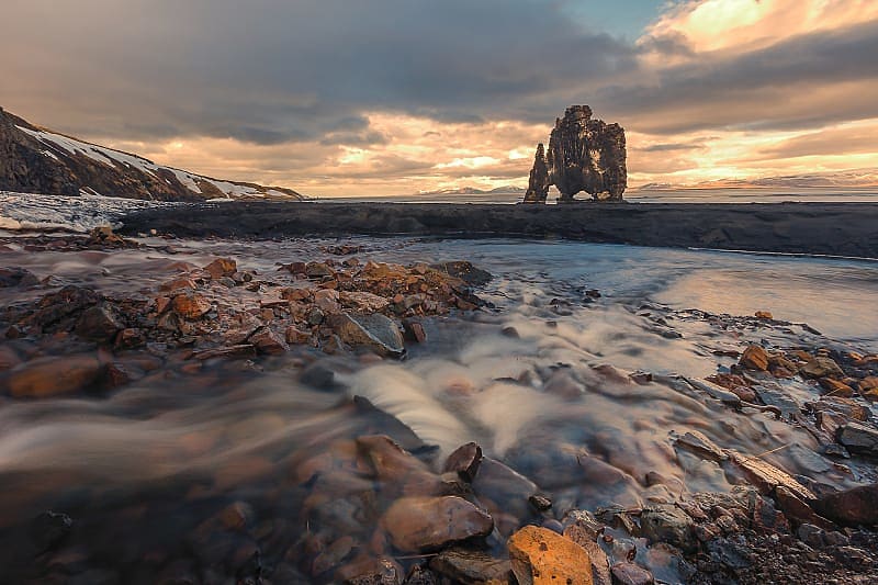Hvítserkur rock formation on the Vatnsnes peninsula in North-West Iceland Hvítserkur rock formation on the Vatnsnes peninsula in North-West Iceland