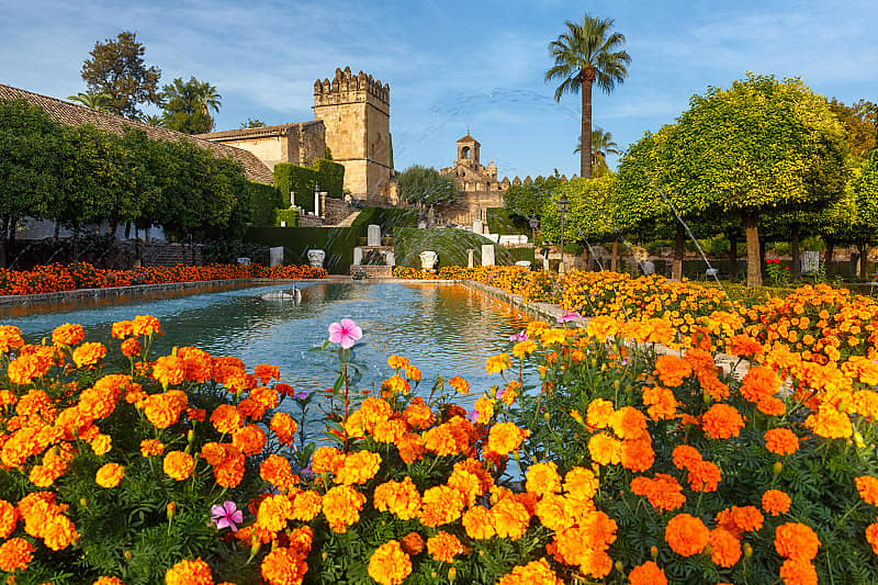 Experience the spirit of luxury on a visit to the lush medieval castle, Alcazar of Cordoba