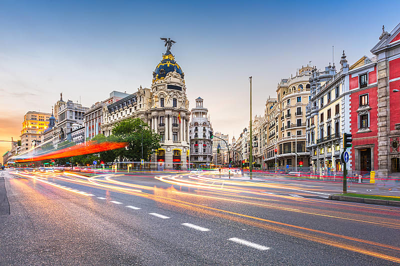 Grand Via in Madrid, Spain