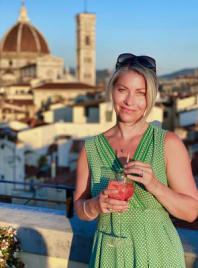 Travel agent Hilary in Italy