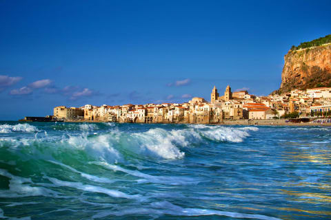 Coastal city of Cefalù in northern Sicily