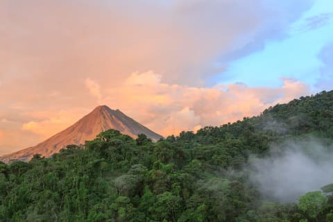 Arenal Volcano surrounded by the rainforest in La Fortuna, Costa Rica