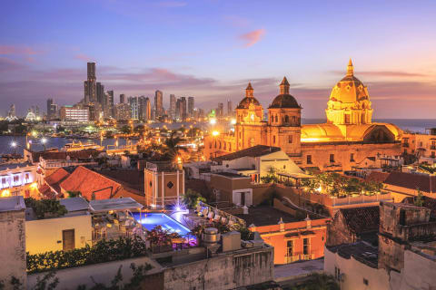 Cartagena skyline at night