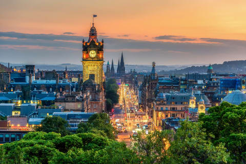 Balmoral Clock Tower in Edinburgh, Scotland