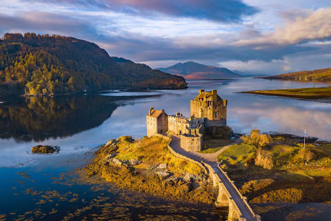 Sunrise at Eilean Donan Castle in the Scottish Highlands