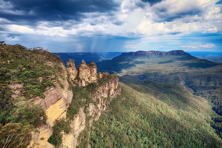 Echo Point scenic view of the Three Sisters in Blue Mountains National Park, Australia