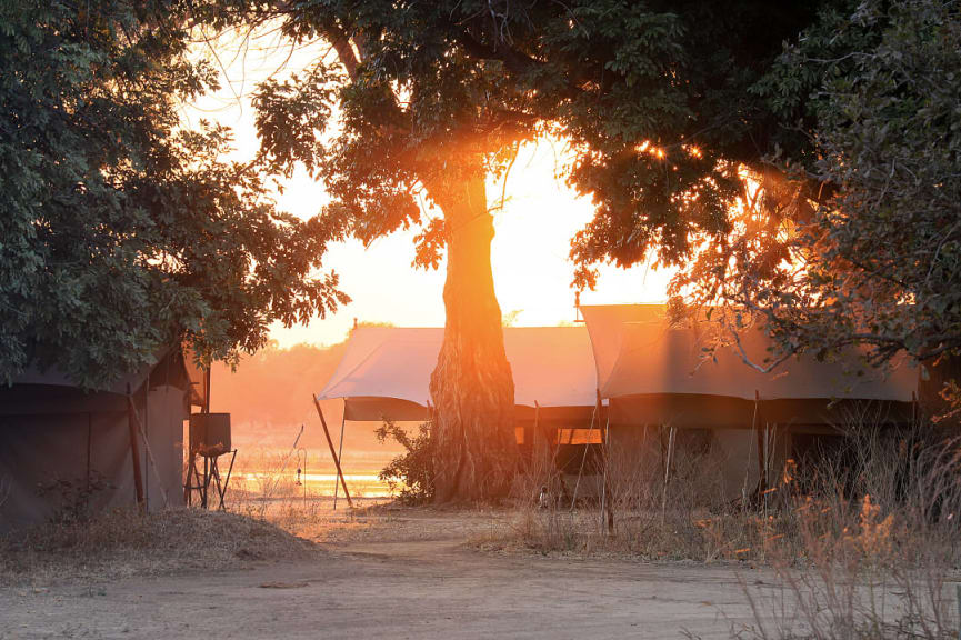 Mobile tented camp in Botswana