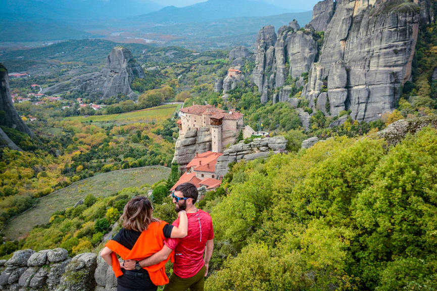 Couple at Meteora, Greece