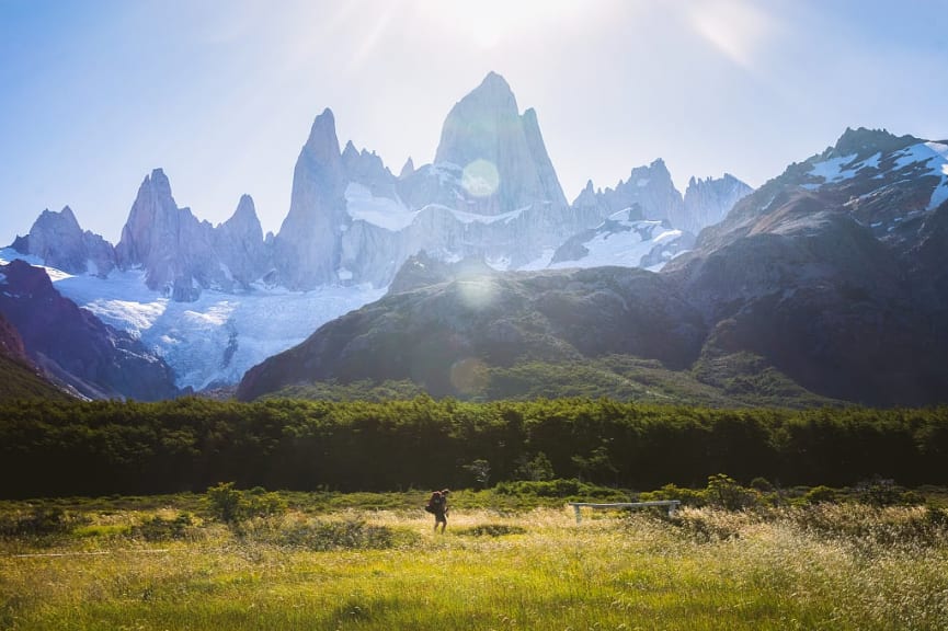 Hiker in Los Glaciares National Park, Argentina