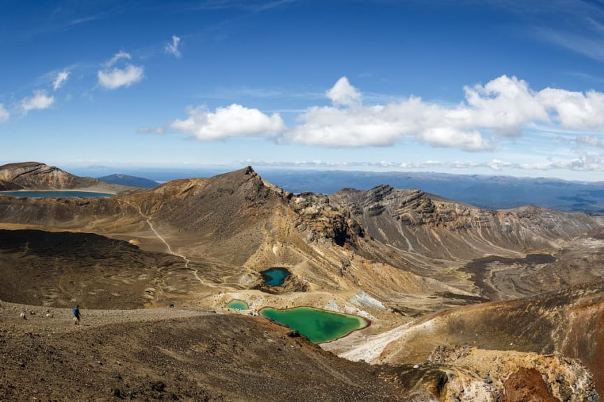 Hiking Tongariro Alpine Crossing, New Zealand