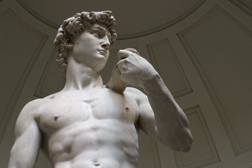 Michelangelo’s David in the Accademia Gallery of Florence 