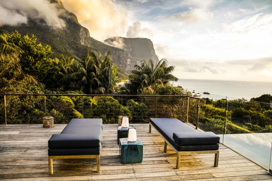 View from the terrace at Capella Lodge on Lorde Howe Island, Australia.  Photo courtesy Capella Lodge