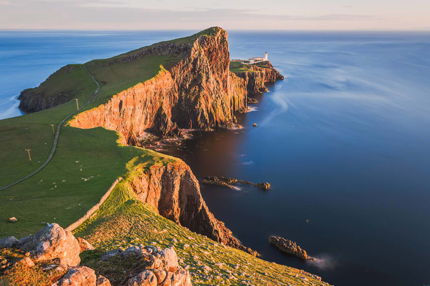 Neist point lighthouse on the Isle of Sky in Scotland