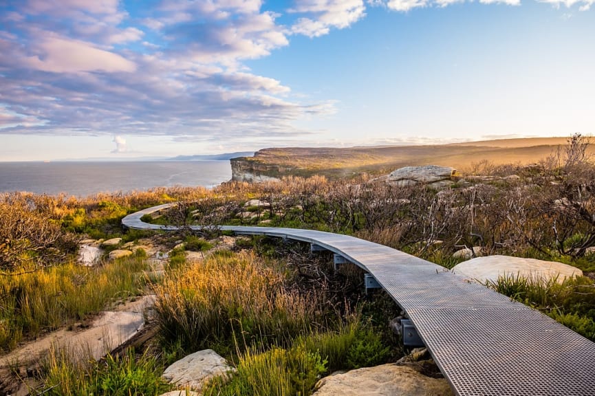 Coastal hiking trail at Royal National Park in New South Wales, Australia