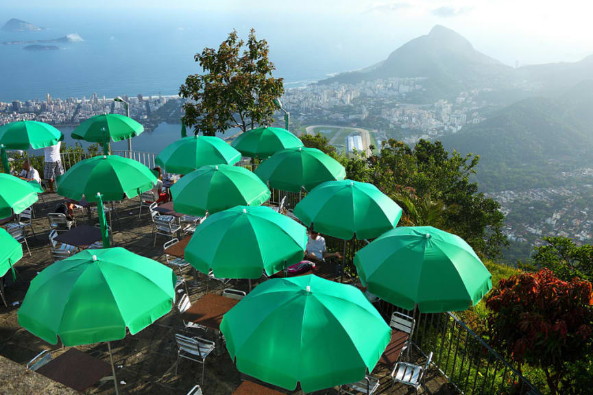 View of The Corcovado Hill in Rio de Janeiro, Brazil.