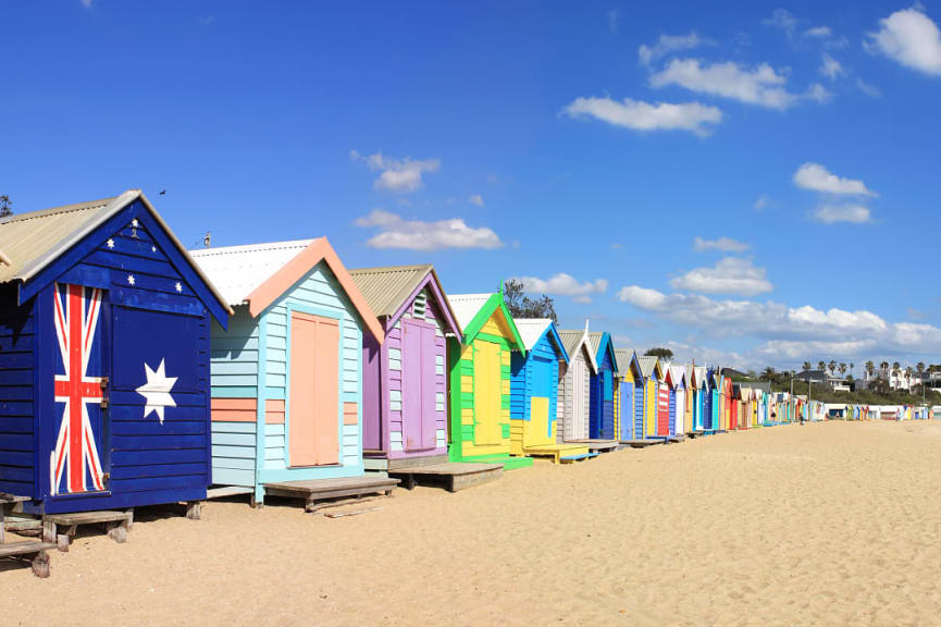 Bathing boxes at Brighton Beach, Victoria