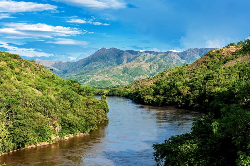 Magdalena river in Huila, Colombia