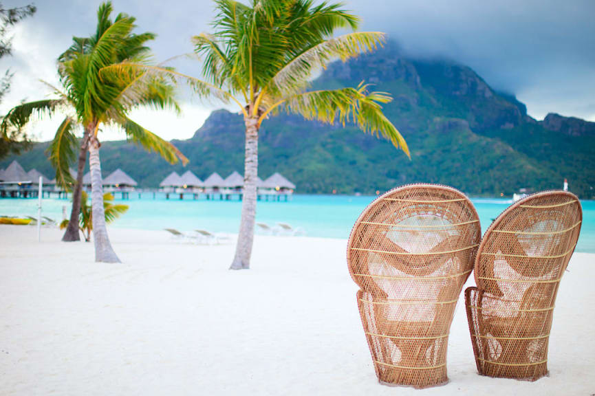 Beautiful and romantic beach in Tahiti