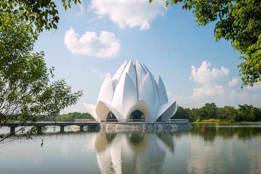 White lotus shaped pagoda in Ban Chiang, Thailand