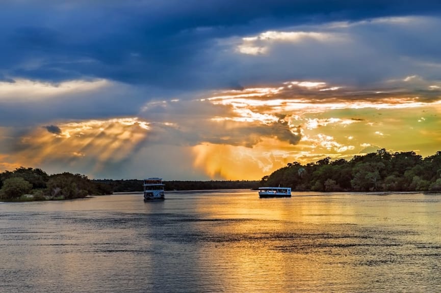 Riverboats on Zambezi River, Livingstone, Zambia