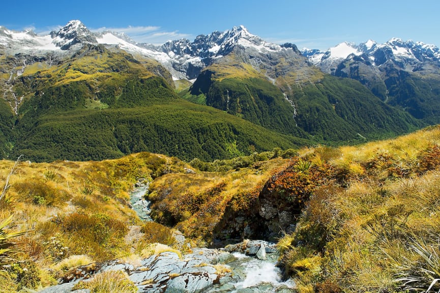 Scenery view in Routeburn Track, New Zealand