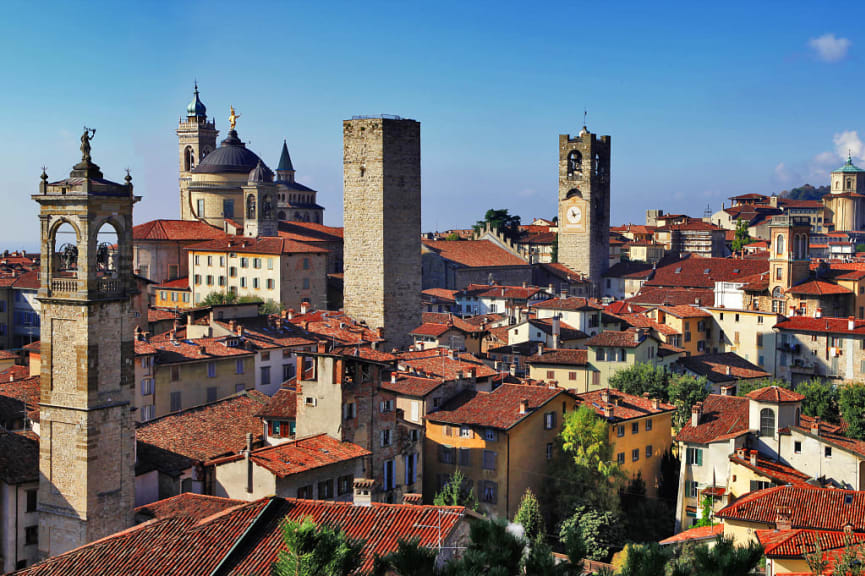 Medieval town of  Bergamo, Italy