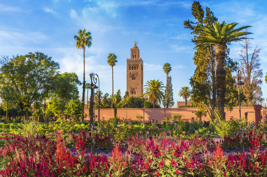 Koutoubia Gardens and Mosque, Marrakech, Morocco