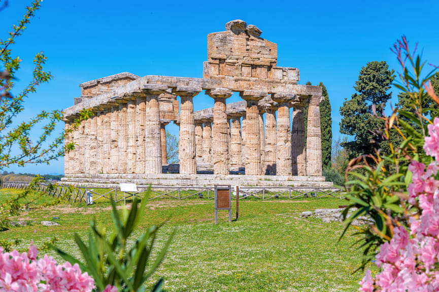 Temple of Hera at the ancient Paestum, Salerno, Italy