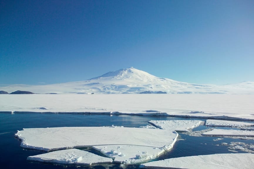 Mount Erebus in Antarctica