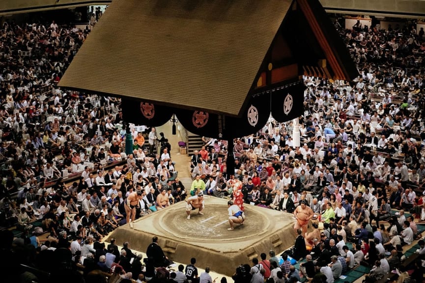 Sumo wrestling in Ryōgoku, Tokyo, Japan