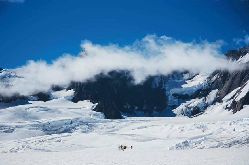 Helicopter tour at Fox Glacier, New Zealand