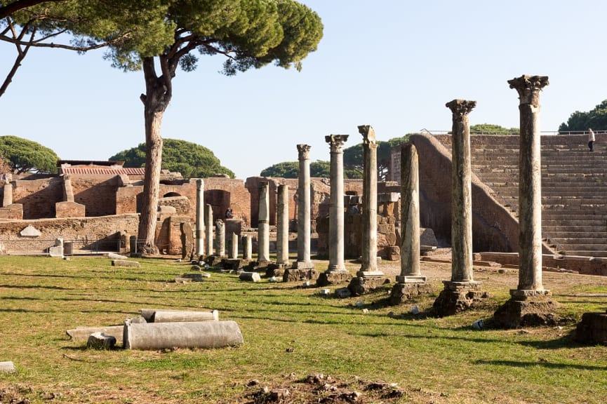 Ruins of Ostia Antica Port in Ostia, Italy