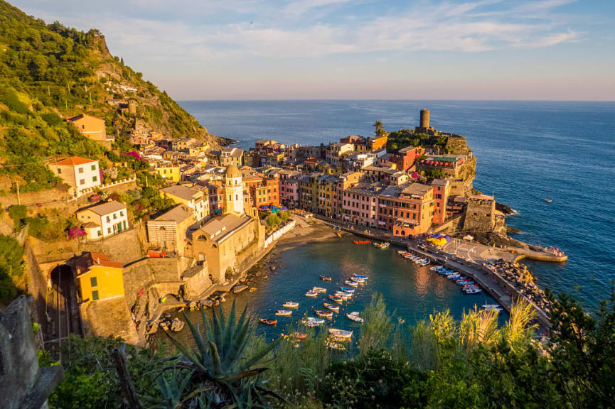 Vernazza, one of the five coastal towns that make up the Cinque Terre in Italy