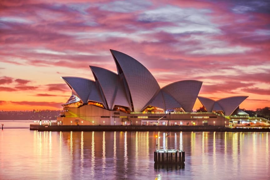 Sydney Opera House at sunset