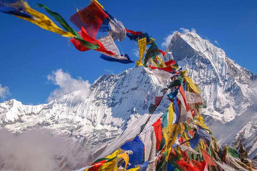 Tibetan Flags at Annapurna Base Camp, Nepal