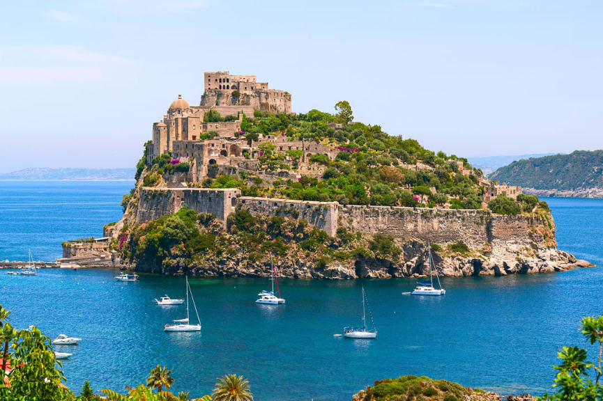 Aragon Castle on Ischia Island in Sicily