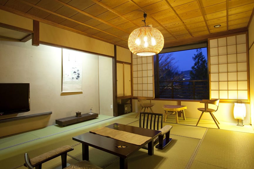 Japanese style accommodation in Hida Takayama.  Photo courtesy Hidatei Hanaougi