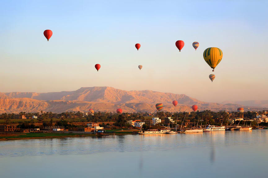 Hot-air balloon rides over Luxor's West Bank