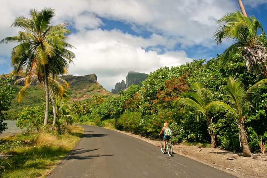 Biking in Bora Bora, French Polynesia