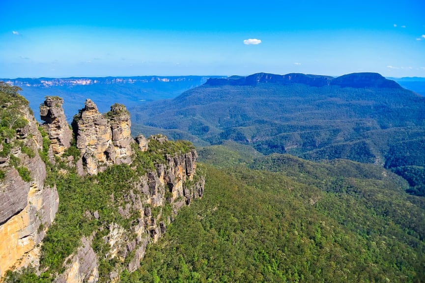 Three Sisters rock formation at Hanging Rock in Blue Mountains National Park, New South Wales, Australia