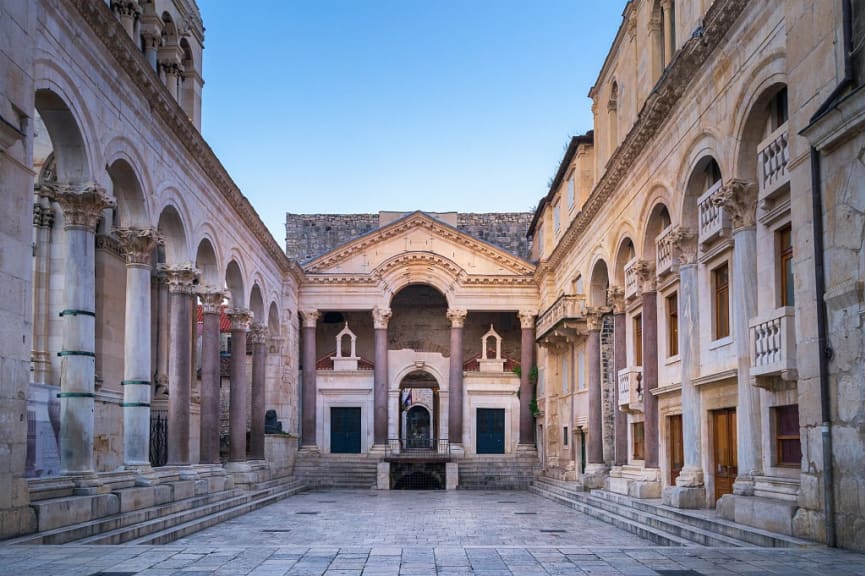 Roman palace built for the emperor Diocletian in Split, Croatia