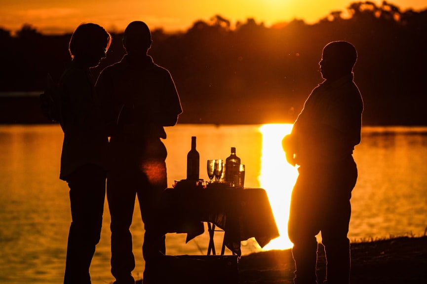 Sundowners in South Luanga National Park, Zambia