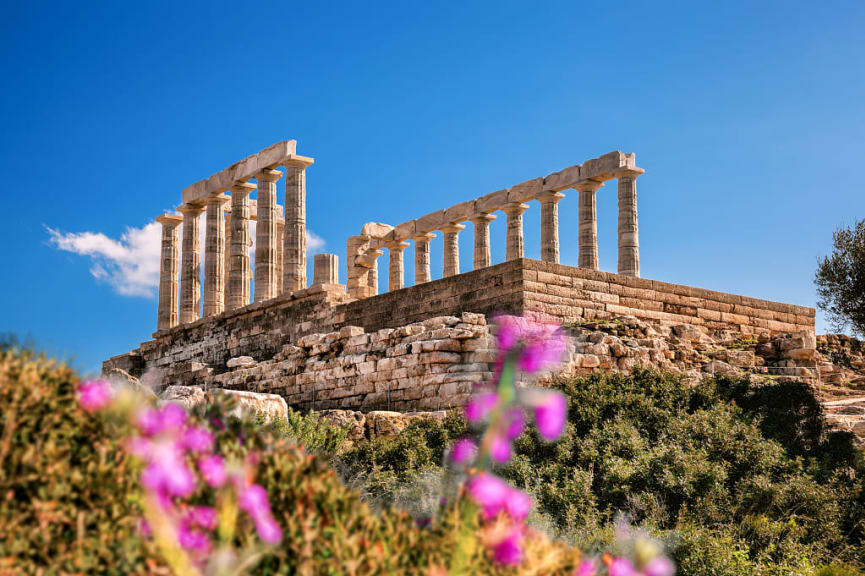 Greek temple Poseidon, Cape Sounion in Greece