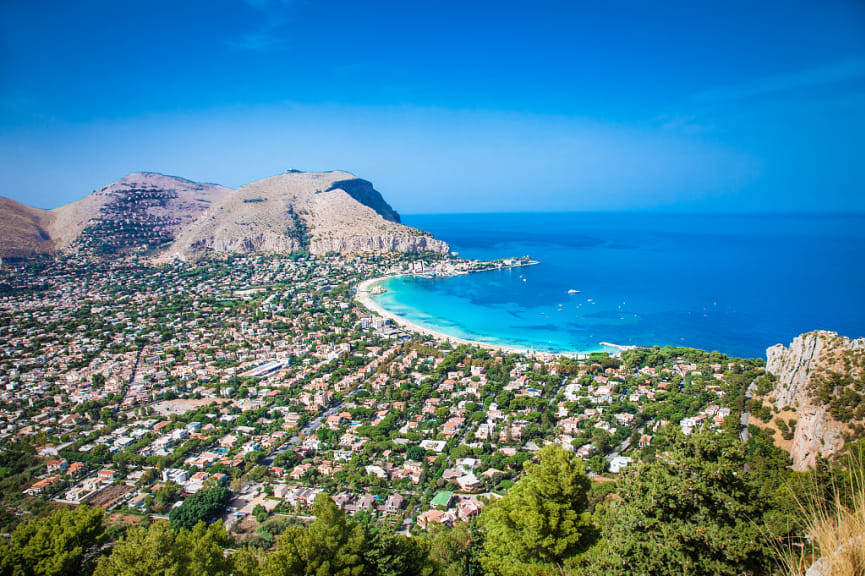 Mondello Beach in Palermo, Sicily