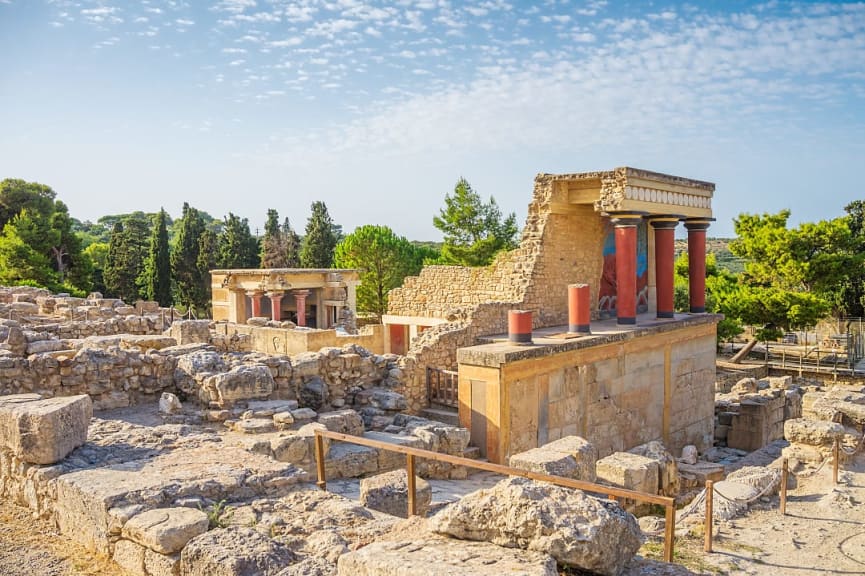 Palace of Knossos ruins on Crete island, Greece