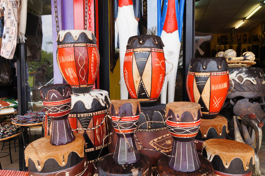 Bongos in a souvenir shop in Cape Town, South Africa