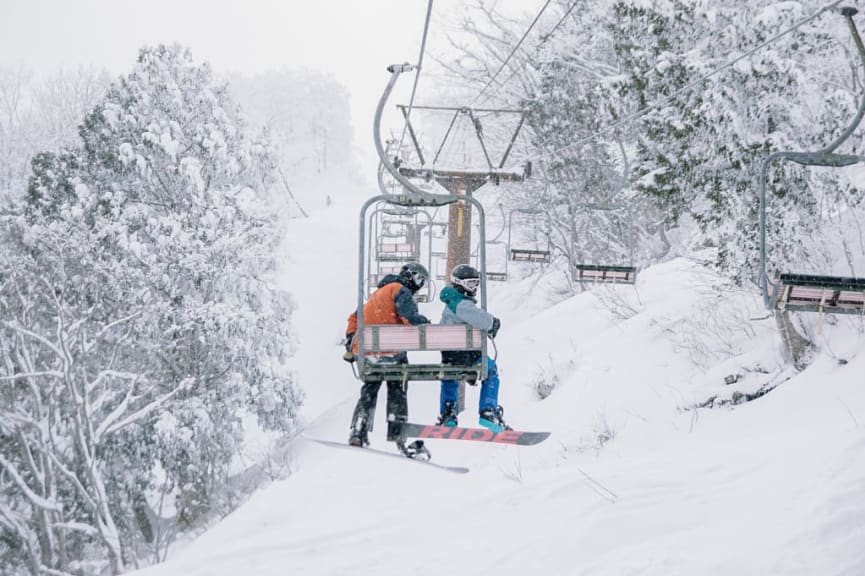 Snowboarding in Hakuba, Japan