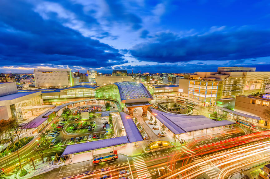 Transportation station in Kanazawa, Japan