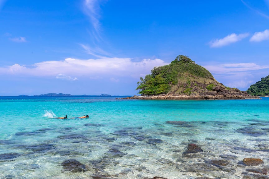 Snorkeling the tropical reefs in Koh Chang, Thailand