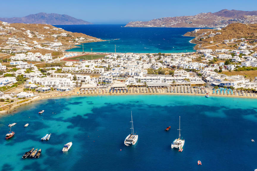 Ornos Beach, Mykonos, Greece 